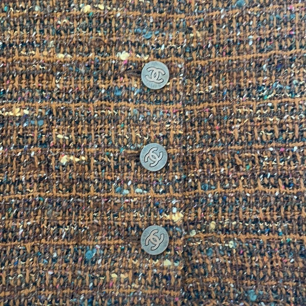 CHANEL brown wool tweed Vintage pencil skirt 34 - Picture 8 of 10
